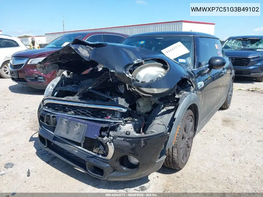 2016 Mini Hardtop Cooper S VIN: WMWXP7C51G3B49102 Lot: 42443771