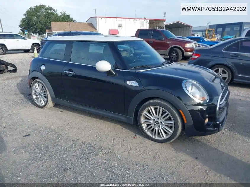 2016 Mini Hardtop Cooper S VIN: WMWXP7C53G2A42932 Lot: 42461469