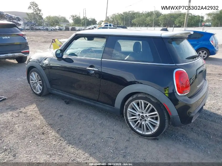 2016 Mini Hardtop Cooper S VIN: WMWXP7C53G2A42932 Lot: 42461469