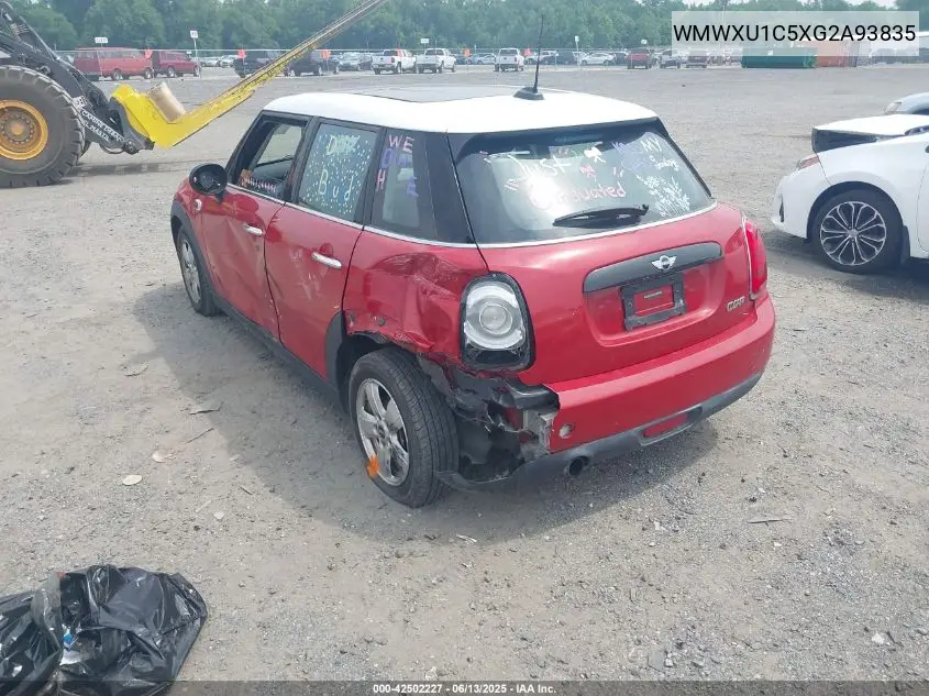 2016 Mini Hardtop Cooper VIN: WMWXU1C5XG2A93835 Lot: 42502227