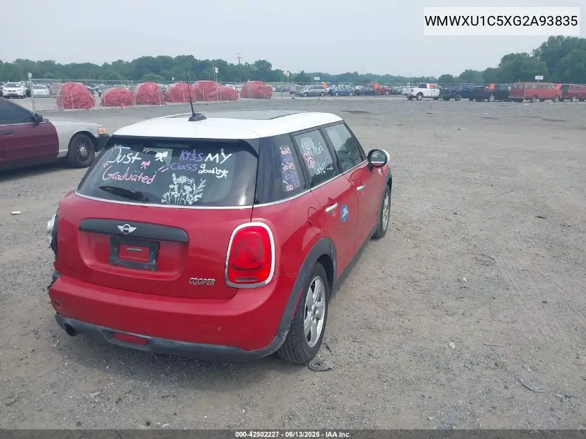 2016 Mini Hardtop Cooper VIN: WMWXU1C5XG2A93835 Lot: 42502227