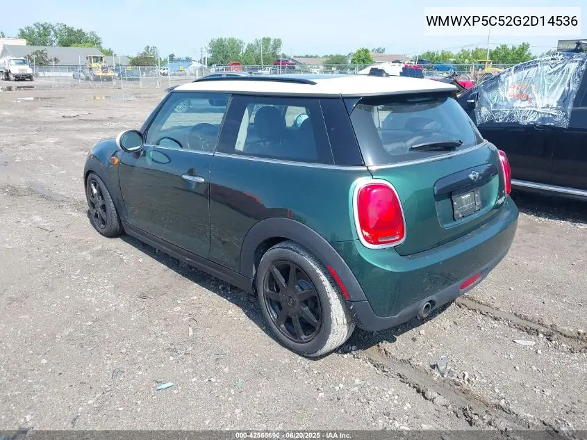 2016 Mini Hardtop Cooper VIN: WMWXP5C52G2D14536 Lot: 42565690