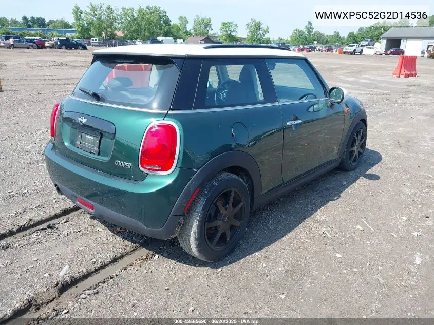 2016 Mini Hardtop Cooper VIN: WMWXP5C52G2D14536 Lot: 42565690