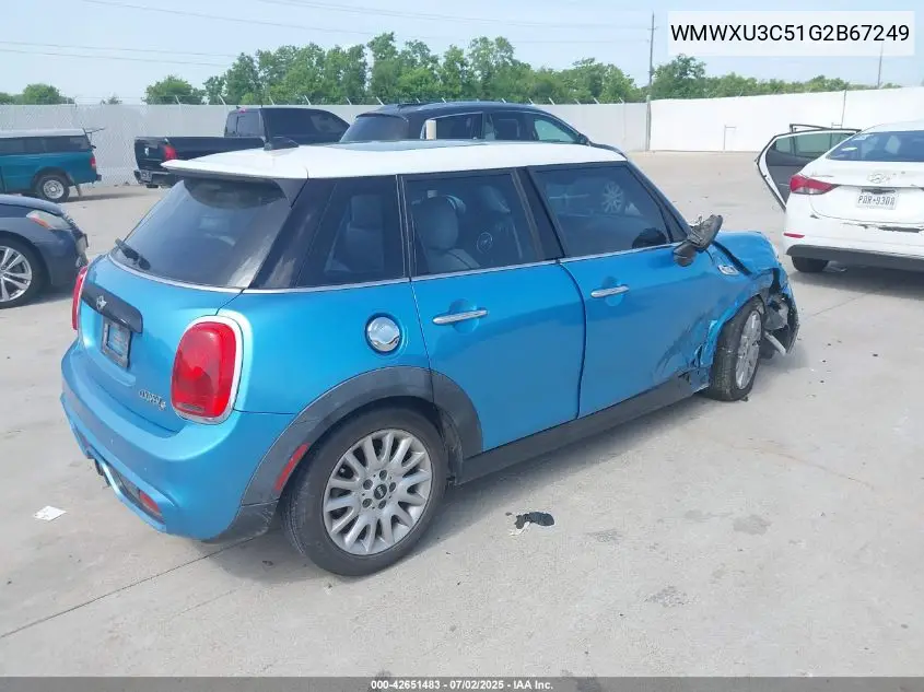 2016 Mini Hardtop Cooper S VIN: WMWXU3C51G2B67249 Lot: 42651483