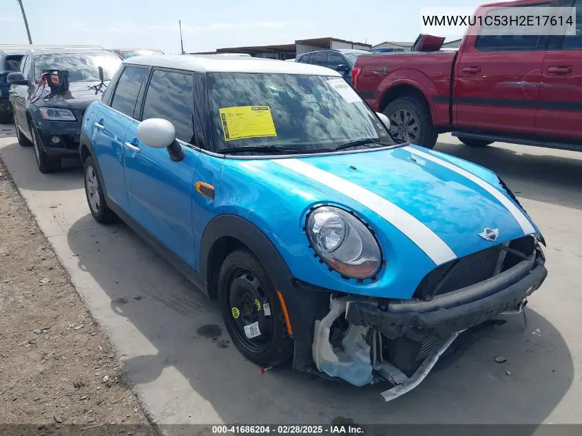 2017 Mini Hardtop Cooper VIN: WMWXU1C53H2E17614 Lot: 41686204