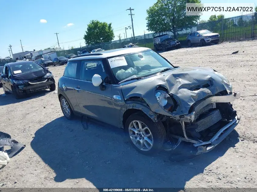 2018 Mini Hardtop Cooper S VIN: WMWXP7C51J2A47022 Lot: 42199086