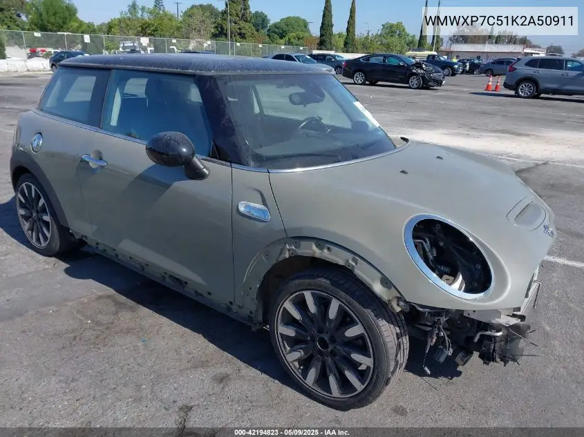 2019 Mini Hardtop Cooper S VIN: WMWXP7C51K2A50911 Lot: 42194823