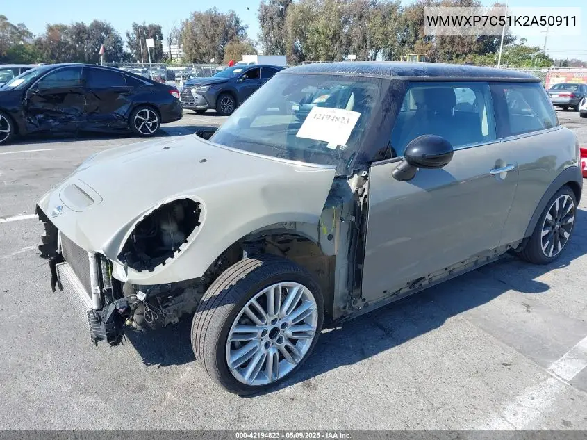 2019 Mini Hardtop Cooper S VIN: WMWXP7C51K2A50911 Lot: 42194823