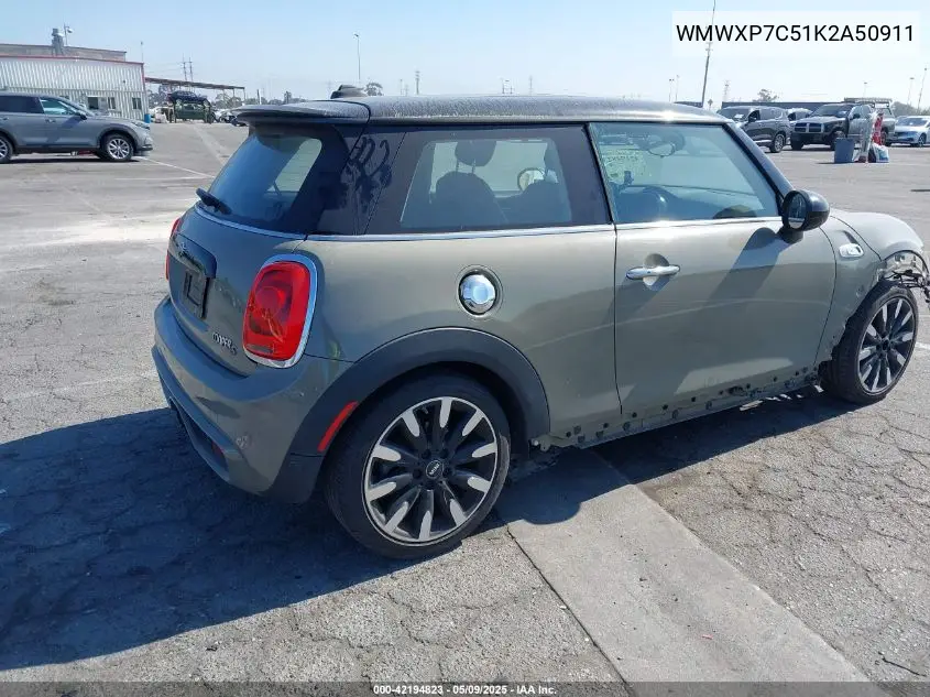 2019 Mini Hardtop Cooper S VIN: WMWXP7C51K2A50911 Lot: 42194823