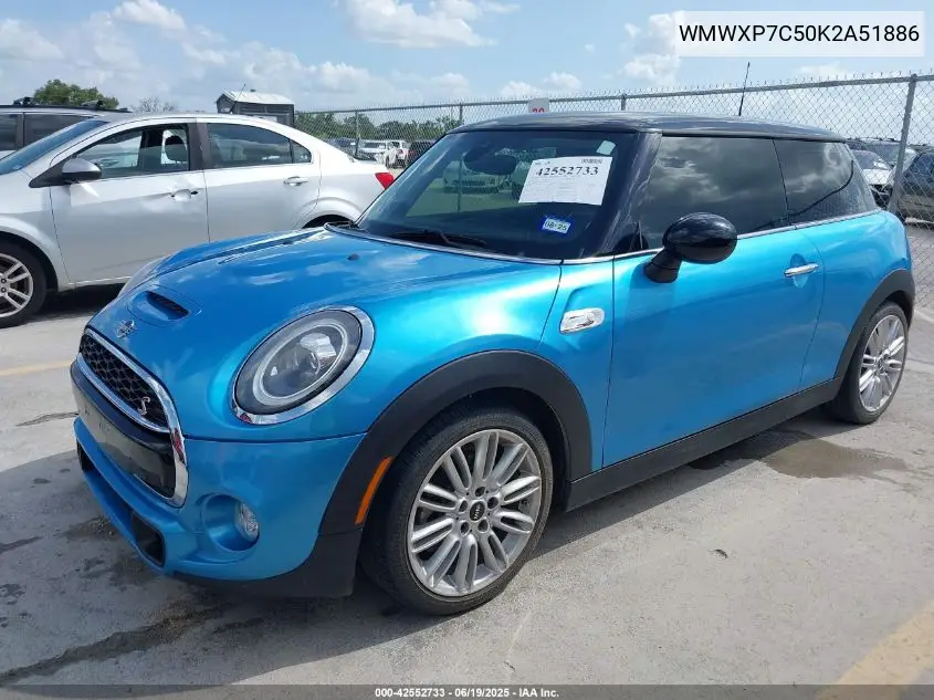 2019 Mini Hardtop Cooper S VIN: WMWXP7C50K2A51886 Lot: 42552733