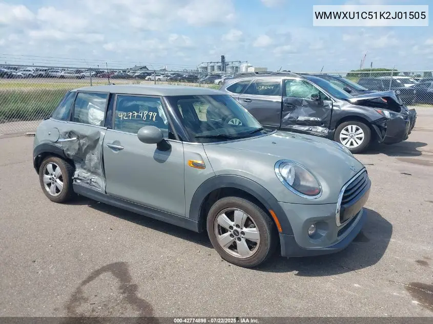 2019 Mini Hardtop Cooper VIN: WMWXU1C51K2J01505 Lot: 42774898