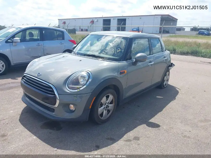 2019 Mini Hardtop Cooper VIN: WMWXU1C51K2J01505 Lot: 42774898
