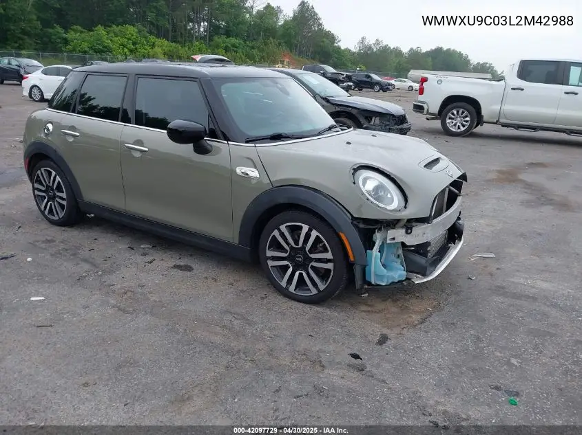 2020 Mini Hardtop Cooper S VIN: WMWXU9C03L2M42988 Lot: 42097729