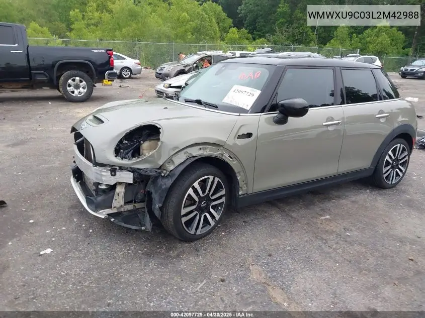 2020 Mini Hardtop Cooper S VIN: WMWXU9C03L2M42988 Lot: 42097729
