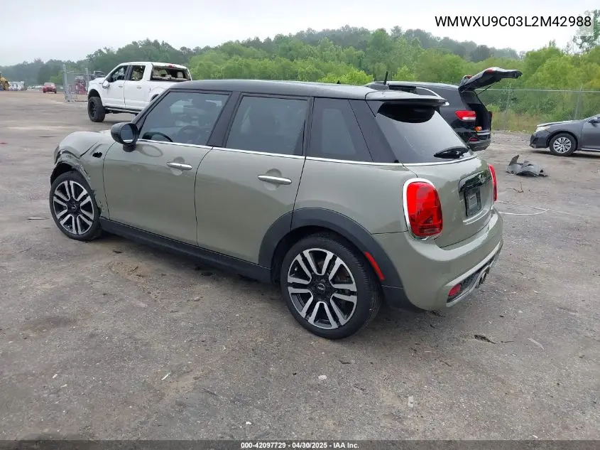 2020 Mini Hardtop Cooper S VIN: WMWXU9C03L2M42988 Lot: 42097729