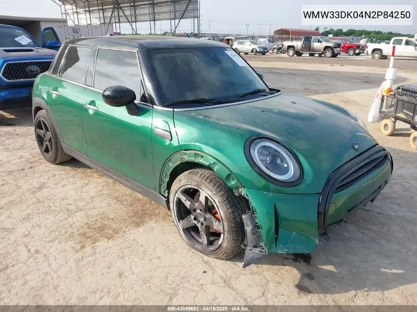2022 Mini Hardtop Cooper VIN: WMW33DK04N2P84250 Lot: 42059692
