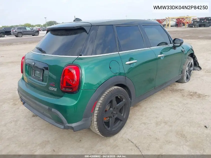 2022 Mini Hardtop Cooper VIN: WMW33DK04N2P84250 Lot: 42059692