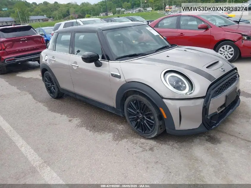 2022 Mini Hardtop Cooper S VIN: WMW53DK0XN2R38274 Lot: 42195360