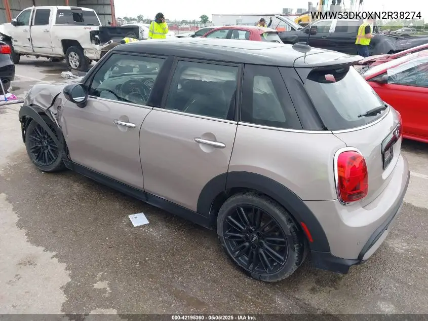 2022 Mini Hardtop Cooper S VIN: WMW53DK0XN2R38274 Lot: 42195360