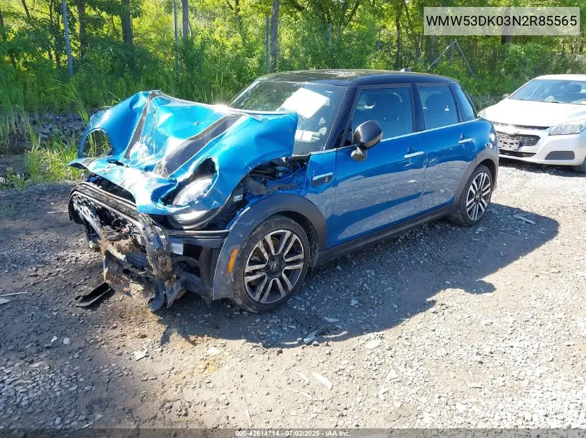 2022 Mini Hardtop Cooper S VIN: WMW53DK03N2R85565 Lot: 42614714