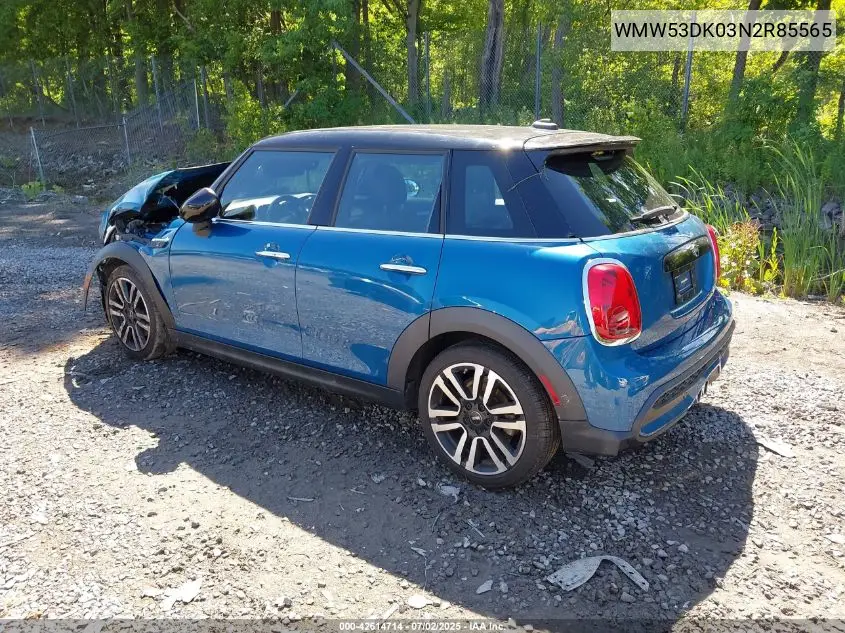 2022 Mini Hardtop Cooper S VIN: WMW53DK03N2R85565 Lot: 42614714