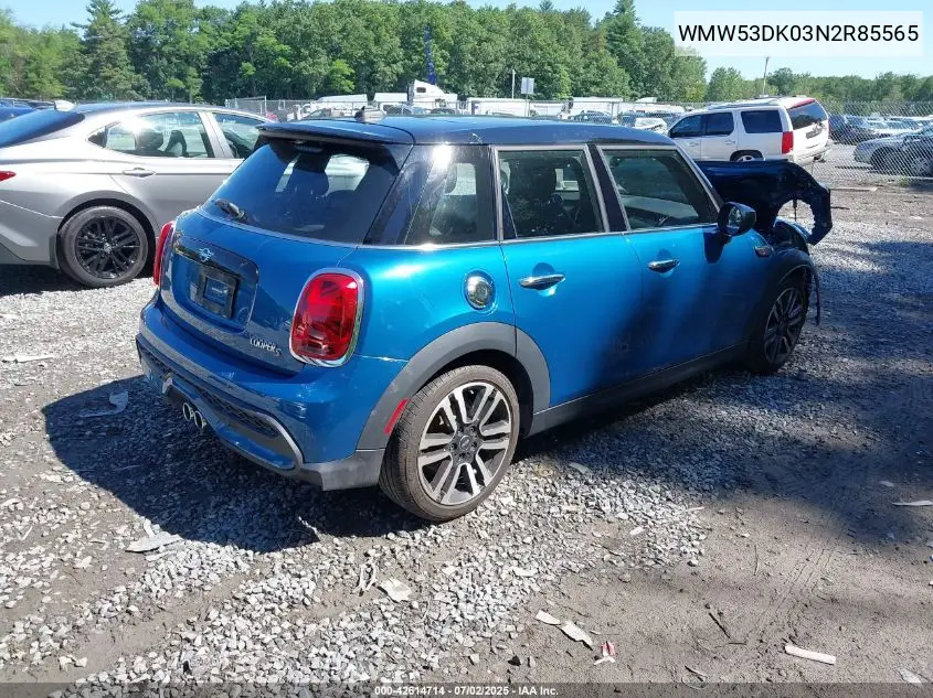 2022 Mini Hardtop Cooper S VIN: WMW53DK03N2R85565 Lot: 42614714