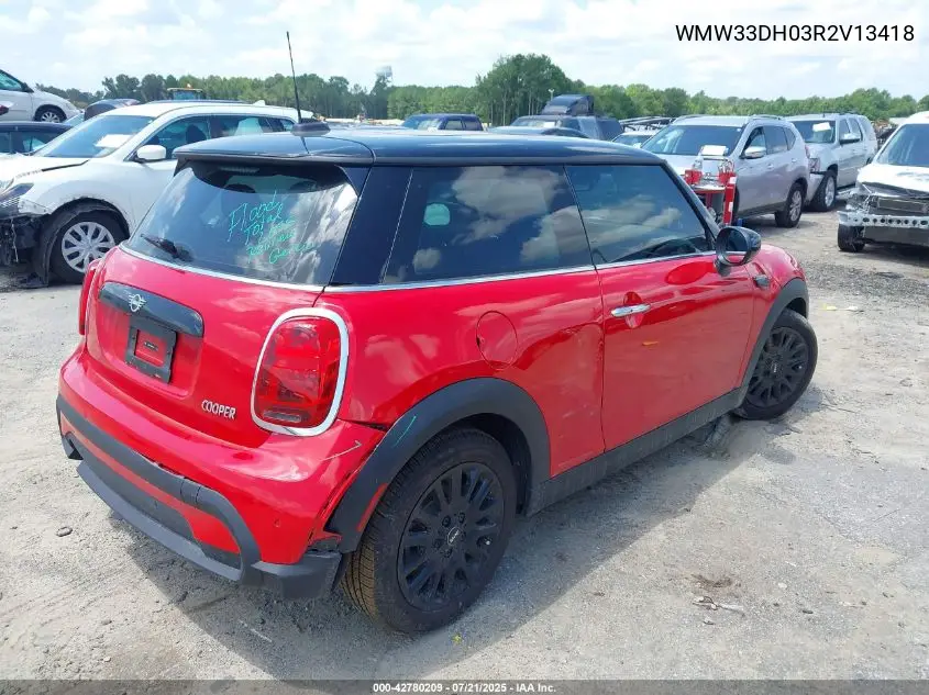 2024 Mini Hardtop Cooper VIN: WMW33DH03R2V13418 Lot: 42780209