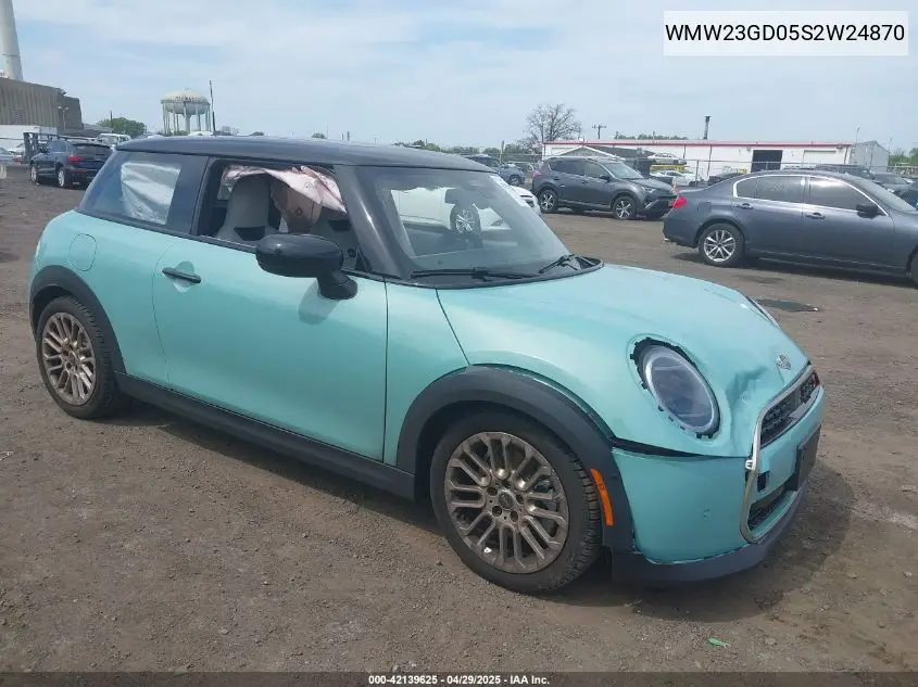 2025 Mini Hardtop Cooper S VIN: WMW23GD05S2W24870 Lot: 42139625