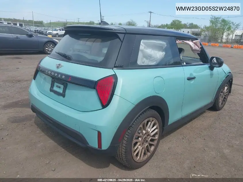 2025 Mini Hardtop Cooper S VIN: WMW23GD05S2W24870 Lot: 42139625