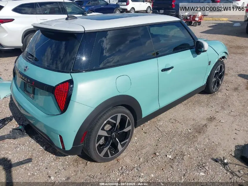 2025 Mini Hardtop Cooper S VIN: WMW23GD00S2W11766 Lot: 42223355