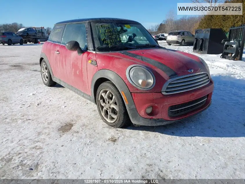 2013 Mini Hatch Cooper VIN: WMWSU3C57DT547225 Lot: 12207507
