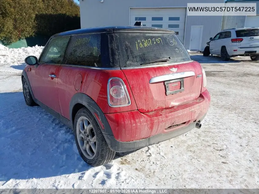 2013 Mini Hatch Cooper VIN: WMWSU3C57DT547225 Lot: 12207507