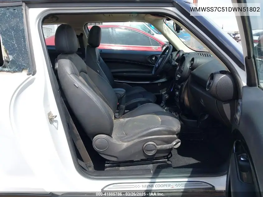 2013 Mini Paceman Cooper S VIN: WMWSS7C51DWN51802 Lot: 41885786