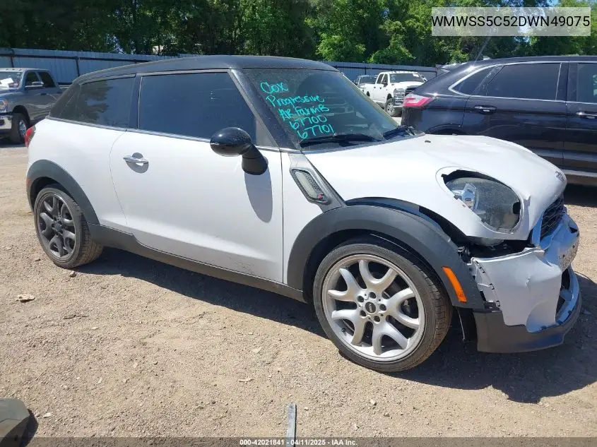 2013 Mini Paceman Cooper S VIN: WMWSS5C52DWN49075 Lot: 42021841