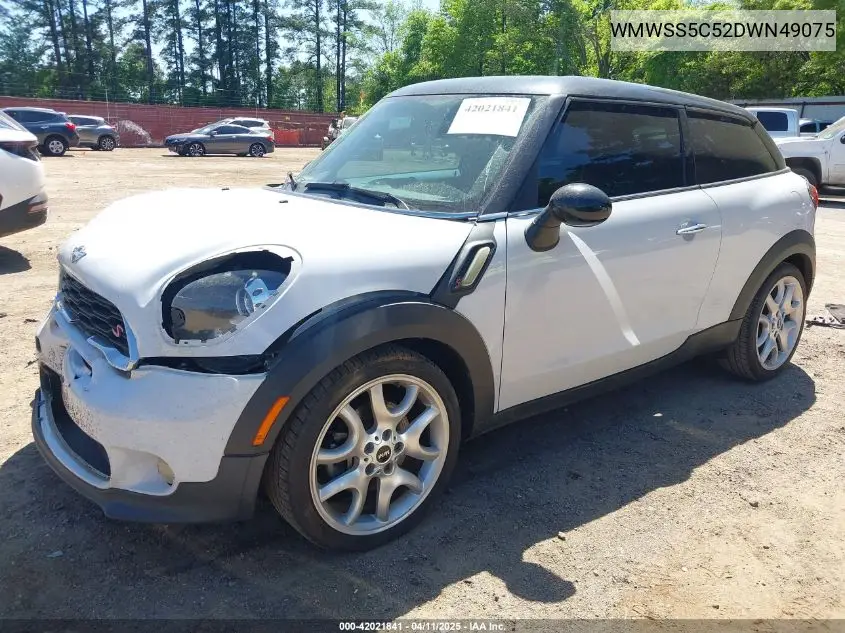 2013 Mini Paceman Cooper S VIN: WMWSS5C52DWN49075 Lot: 42021841