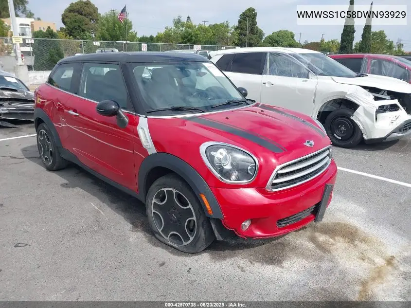 2013 Mini Paceman Cooper VIN: WMWSS1C58DWN93929 Lot: 42570738
