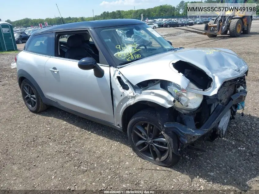2013 Mini Paceman Cooper S VIN: WMWSS5C57DWN49198 Lot: 42624571