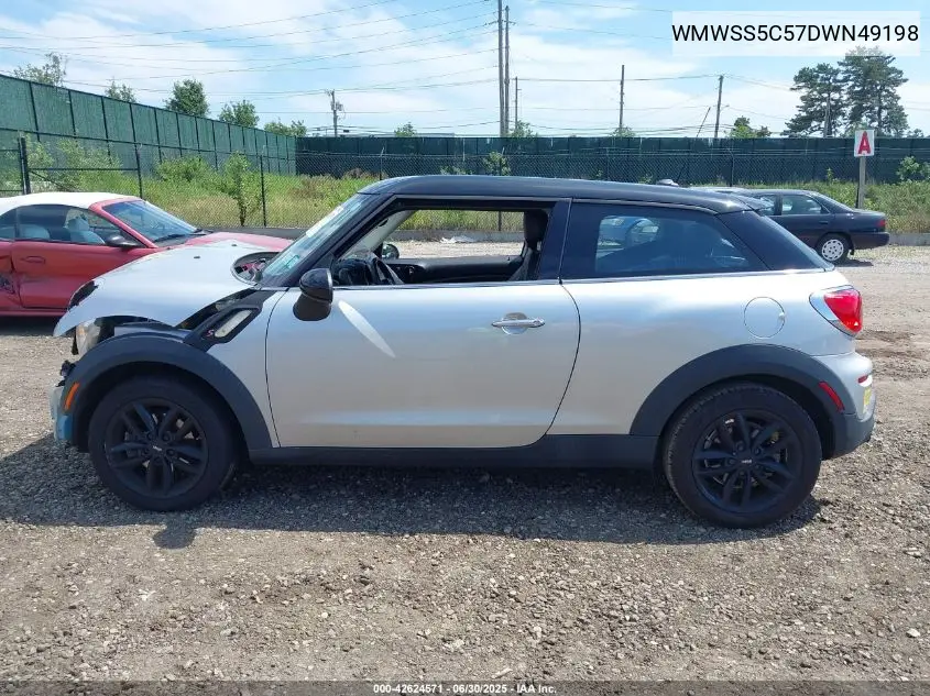 2013 Mini Paceman Cooper S VIN: WMWSS5C57DWN49198 Lot: 42624571