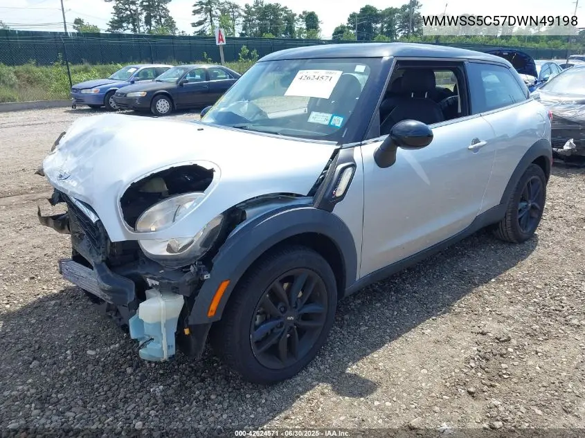 2013 Mini Paceman Cooper S VIN: WMWSS5C57DWN49198 Lot: 42624571