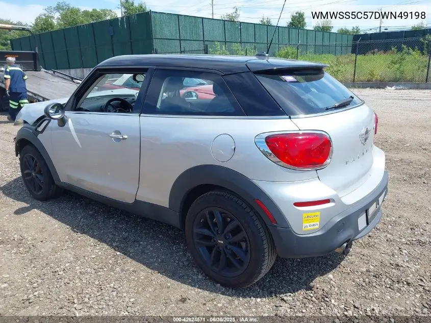 2013 Mini Paceman Cooper S VIN: WMWSS5C57DWN49198 Lot: 42624571