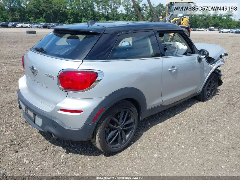 2013 Mini Paceman Cooper S VIN: WMWSS5C57DWN49198 Lot: 42624571