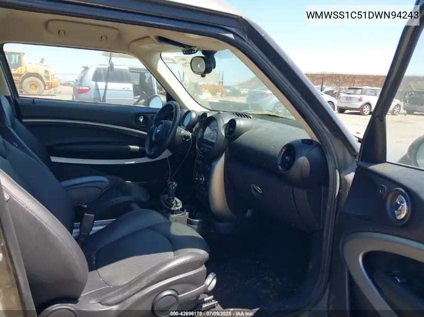 2013 Mini Paceman Cooper VIN: WMWSS1C51DWN94243 Lot: 42696170
