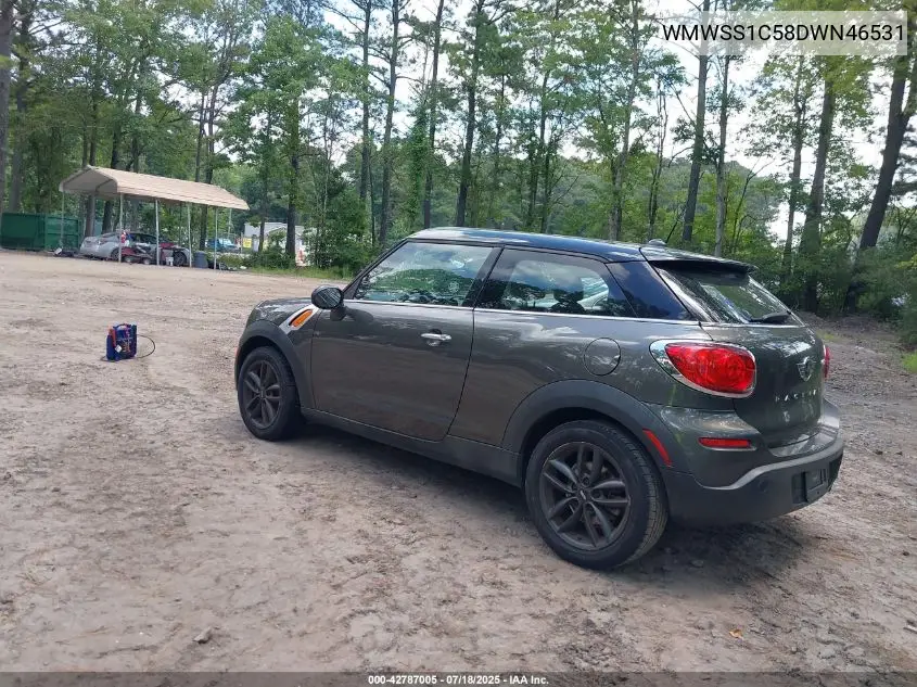 2013 Mini Paceman Cooper VIN: WMWSS1C58DWN46531 Lot: 42787005