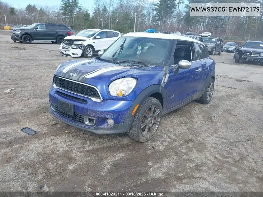 2014 Mini Paceman Cooper S VIN: WMWSS7C51EWN72179 Lot: 41823211