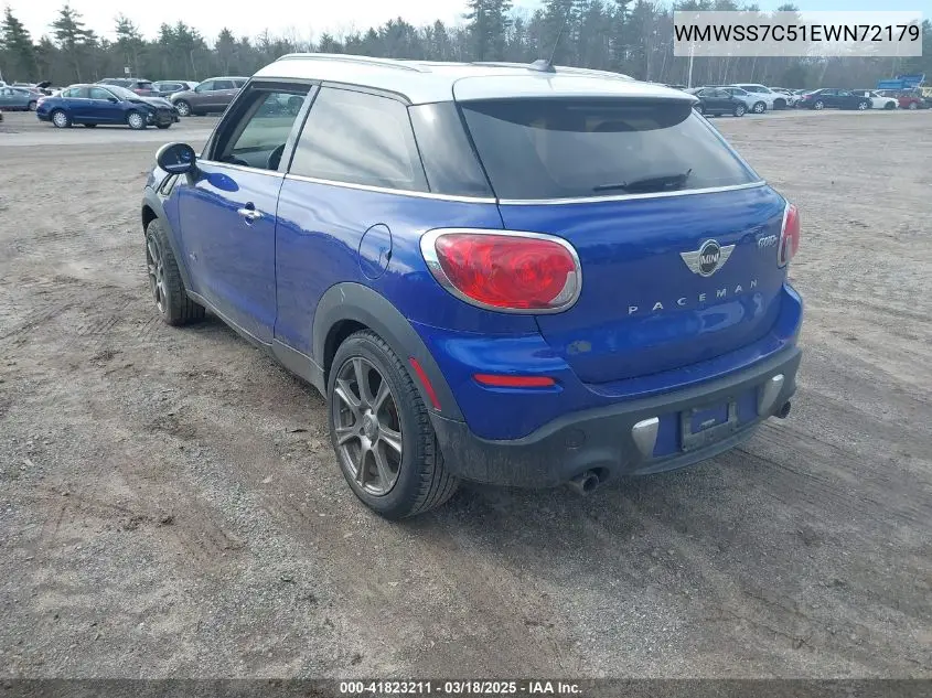 2014 Mini Paceman Cooper S VIN: WMWSS7C51EWN72179 Lot: 41823211