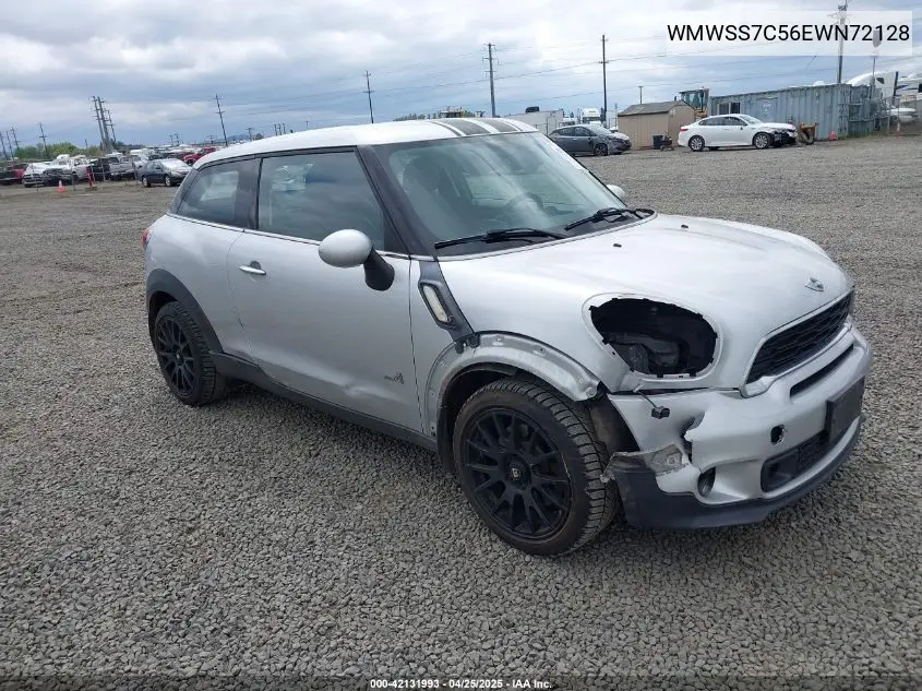 2014 Mini Paceman Cooper S VIN: WMWSS7C56EWN72128 Lot: 42131993