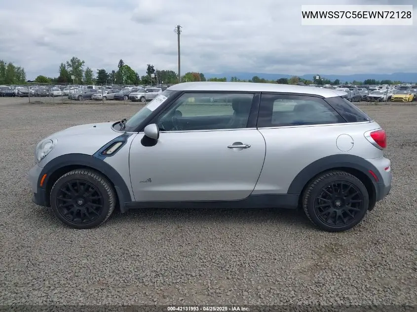 2014 Mini Paceman Cooper S VIN: WMWSS7C56EWN72128 Lot: 42131993
