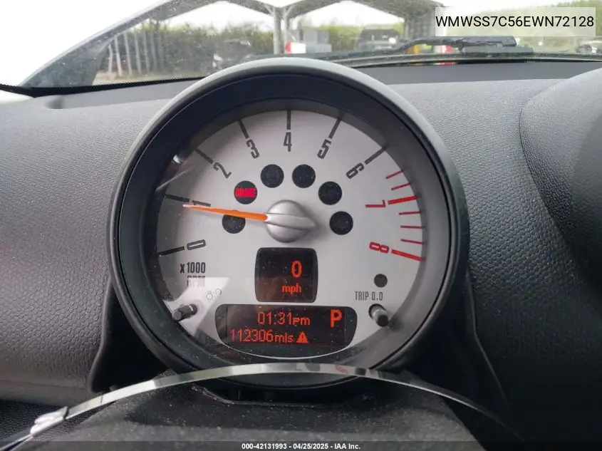 2014 Mini Paceman Cooper S VIN: WMWSS7C56EWN72128 Lot: 42131993