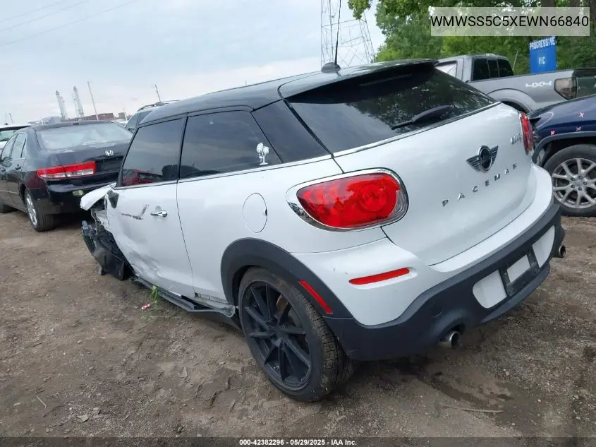 2014 Mini Paceman Cooper S VIN: WMWSS5C5XEWN66840 Lot: 42382296