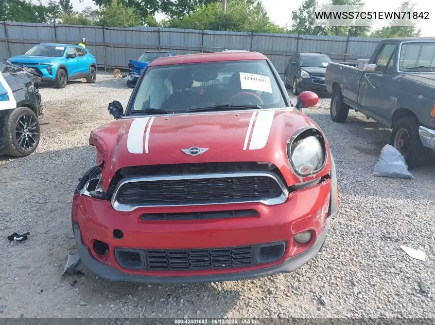 2014 Mini Paceman Cooper S VIN: WMWSS7C51EWN71842 Lot: 42481683